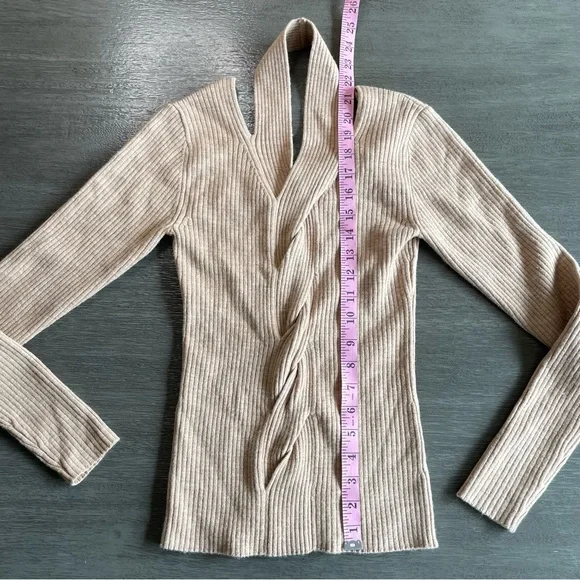 Catherine Malandrino Knit Sweater Top S Beige Tan Brown - Picture 8 of 9